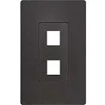 Placa doble con tornillo oculto para conector jack negra Decor Eagle SI8872-BK