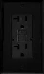 Tomacorriente doble 20A 110V UL GFCI con indicador de vida negro Decor Eagle TST20-BK