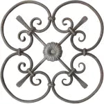 Roseta flor cola pato 565 mm (14 mm) hierro forjado decorativo para rejas 446/4