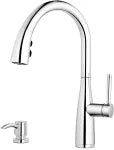 Griferia para fregadero monomando extraible con dispensador cromo Raya Pfister F-529-7RYC