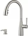 Griferia para fregadero monomando extraible con dispensador acero inoxidable Raya Pfister F-529-7RYS