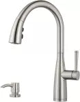 Griferia para fregadero monomando extraible con dispensador acero inoxidable Raya Pfister F-529-7RYS