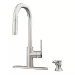 Griferia para fregadero monomando extraible con dispensador acero inoxidable Zanna Pfister F-529-7ZN3GS