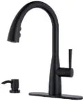 Griferia para fregadero monomando extraible con dispensador negro mate Raya Pfister F5297RYB