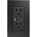 Tomacorriente doble 15A 125V TR con USB 4.8A 5V negro T&J Eagle 8054-BK