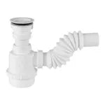 Sifón para fregadero flexible 38 mm (1-1/2") con desagüe plástico 27 cm de pared Foset CE-291 / 49371