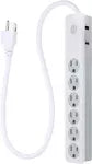 Regleta 6 tomas con protector de voltaje 450J cable de 0.6 metros blanco GE 33656