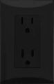 Tomacorriente doble 15A 110V TR negro Plata Eagle 1009A-BK