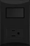Tomacorriente e interruptor 15A 110V negro Plata Eagle 1006-BK