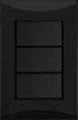 Interruptor triple 15A 110V negro Plata Eagle 1005-BK