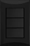 Interruptor triple 15A 110V negro Plata Eagle 1005-BK