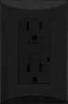 Tomacorriente doble 15A 110V falla a tierra negro Plata Eagle 1018-BK