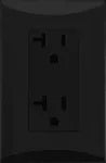 Tomacorriente doble 20A 110V negro Plata Eagle 1020-BK