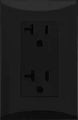 Tomacorriente doble 20A 110V negro Plata Eagle 1020-BK
