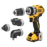 Taladro atornillador 1/4" inalambrico 12V 5 en 1 sin carbones Xtreme Dewalt DCD703F1 (incluye cargador y bateria 2Ah)