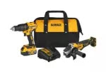 Kit taladro percutor atornillador 1/2" y esmeriladora 4-1/2" inalambrico 20V Dewalt DCK248P1-B3 (incluye cargador y bateria 5Ah)