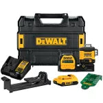 Laser cruzado verde 3 puntos 360° 70 metros inalambrico 20V XR Dewalt DCLE34030G (incluye cargador y bateria 2Ah)