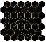 Mosaico Hexa Negra 30.5 x 26.5 cm YXWL48-99