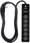 Regleta 6 tomas con protector de voltaje 600J cable de 3 metros negro GE 37442