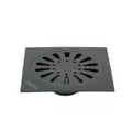 Drenaje cuadrado 15 cm (6”) de acero inoxidable con salida de 50 mm (2") negro Aqua Foset RS-607M / 45474