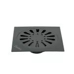 Drenaje cuadrado 15 cm (6”) de acero inoxidable con salida de 50 mm (2") negro Aqua Foset RS-607M / 45474