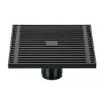 Drenaje cuadrado 15 cm (6”) metalico salida de 45 mm (1-3/4”) negro Riviera Foset RS-802M / 45654