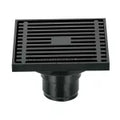 Drenaje cuadrado 10 cm (4”) metalico salida de 45 mm (1-3/4”) negro Riviera Foset RS-801M / 45653