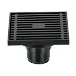 Drenaje cuadrado 10 cm (4”) metalico salida de 45 mm (1-3/4”) negro Riviera Foset RS-801M / 45653