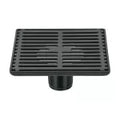 Drenaje cuadrado 15 cm (6”) de acero inoxidable salida de 45 mm (1-3/4”) negro Aqua Foset RS-702M / 46689