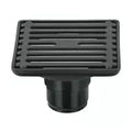 Drenaje cuadrado 10 cm (4”) de acero inoxidable salida de 45 mm (1-3/4”) negro Aqua Foset RS-701M / 47650