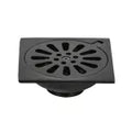 Drenaje cuadrado 10 cm (4”) metalico salida de 38 mm (1-1/2”) negro Aqua Foset RS-604M / 46596