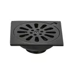 Drenaje cuadrado 10 cm (4”) metalico salida de 38 mm (1-1/2”) negro Aqua Foset RS-604M / 46596