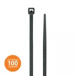 Amarra plastica 2.5 x 100 mm negra Kualox KX-PP001 (100 por paquete)