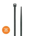 Amarra plastica 7.6 x 550 mm negra Kualox KX-PP007 (25 por paquete)