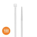 Amarra plastica 2.5 x 100 mm blanca Kualox KX-PP008 (100 por paquete)