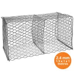 Caja gavion en malla (2.4 mm) 1.5 x 1 x 1 metro (largo x ancho x alto) 8 x 10