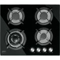 Cocina de gas empotrable 4 quemadores (60 cm) con vidrio negro Foset PAE-604GV / 48408