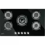 Cocina de gas empotrable 5 quemadores con vidrio negro Foset PAE-905GV / 46248
