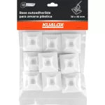 Base auto adherible para amarra plastica 5 mm (3 x 3 cm) blanca Kualox KX-PP019 (10 por paquete)