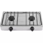 Cocina de gas de sobreponer 2 quemadores (50 cm) acero inoxidable Foset PAGA-2X / 48234
