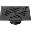 Drenaje cuadrado 150 cm (6”) metalico salida de 38 mm (1-1/4”) negro Basic Foset RS-603M / 49539