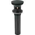 Desagüe para lavatorio 32 mm (1-1/4") push tipo hongo con rebalse negro mate Foset CE-226M / 45703