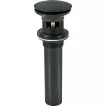 Desagüe para lavatorio 32 mm (1-1/4") push tipo hongo con rebalse negro mate Foset CE-226M / 45703