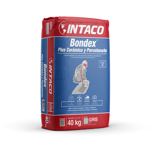 Mortero adhesivo Bondex Plus Ceramica y Porcelanato saco 40 kg Intaco (gris)