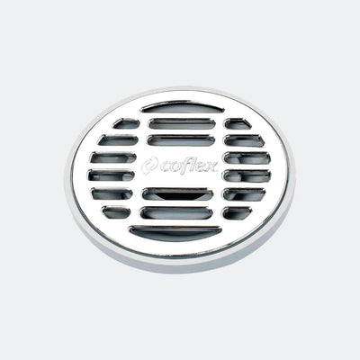 Drenaje redondo 10 cm plastico con rejilla salida de 50 mm (2") cromo Coflex PC-151