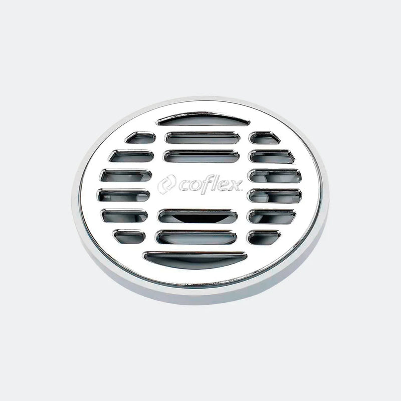 Drenaje redondo 10 cm plastico con rejilla salida de 50 mm (2") cromo Coflex PC-151