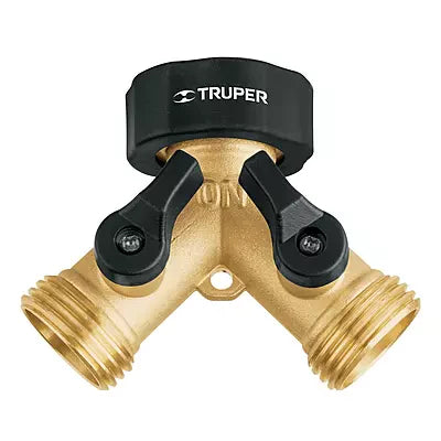 Conector Y de laton para manguera 3/4" Truper AD-2X / 10375