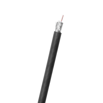 Cable coaxial RG-6 doble malla 100% Certificado PVC negro