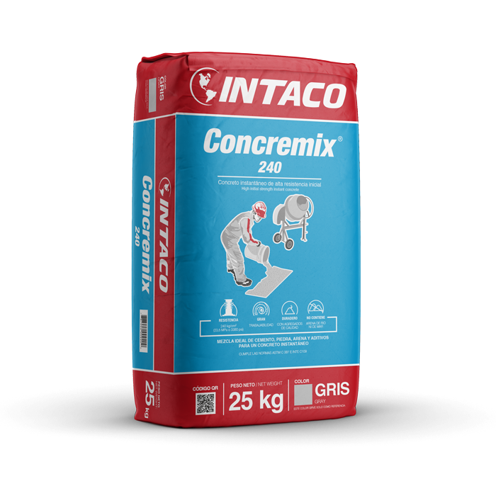 Concreto seco ConcreMix 240 saco 25 kg Intaco (gris)