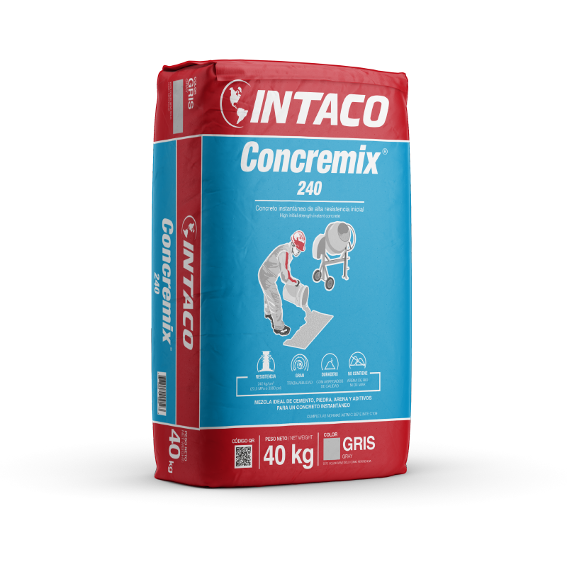 Concreto seco ConcreMix 240 saco 40 kg Intaco (gris)
